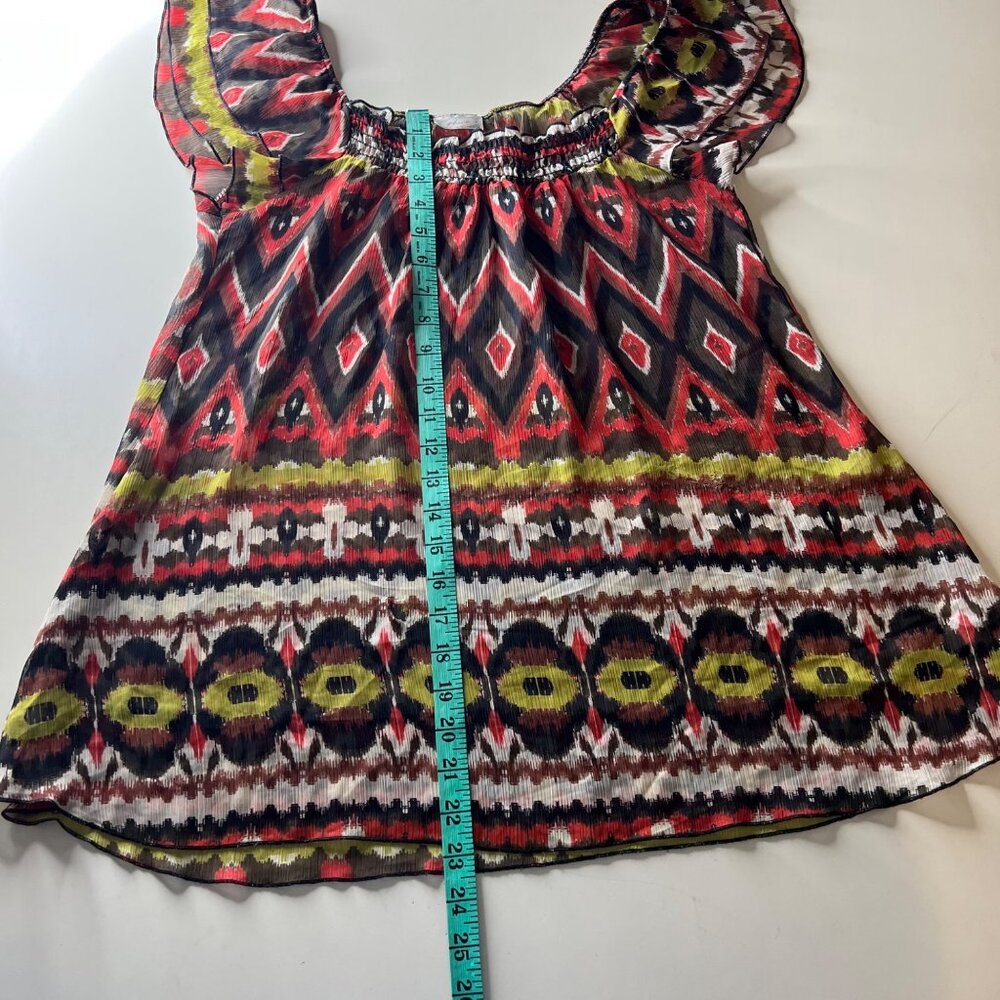 Have a Multicolor Chevron Ruffle Top Size L - Picture 6 of 8